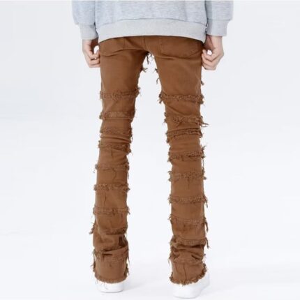 Brown Stacked Jeans