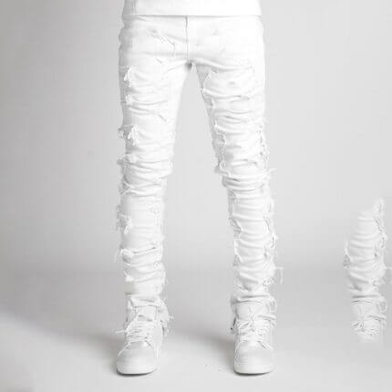 White Stack Jeans