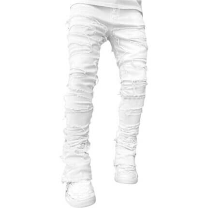 White Stack Jeans