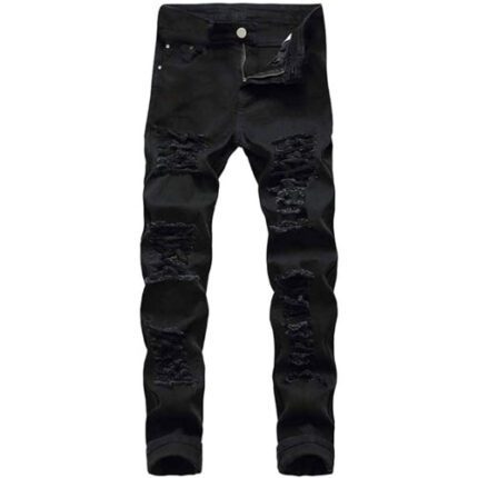 Black Stacked Jeans Mens