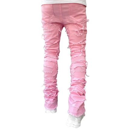 Pink Stacked Jeans