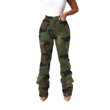 Camo Long Stacked Jeans Women