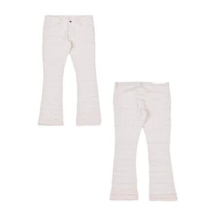 White Stacked Jeans Kids