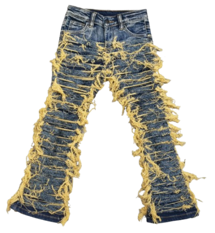 Blue Denim Kids Stacked Jeans