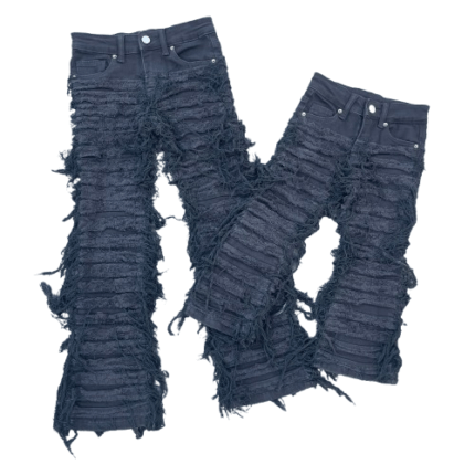 Dard Blue Flare Kids Stacked Jeans