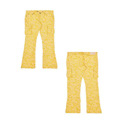 Yellow Kids Stacked Jeans