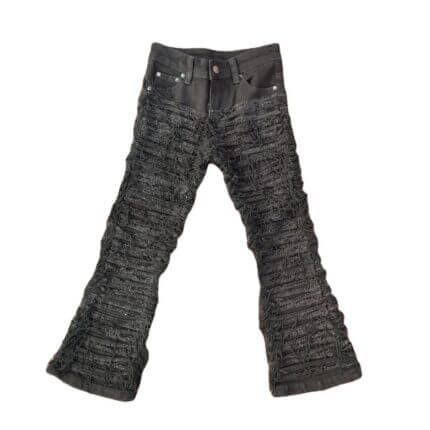 black stacked jeans kids