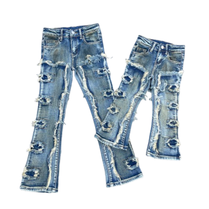 kids stacked flare jeans