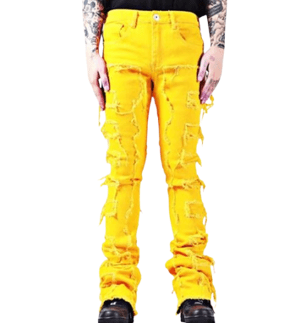 Yellow Stacked Jeans