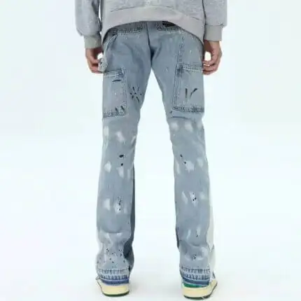 Painting Patch Baggy Stacked Flare Jeans