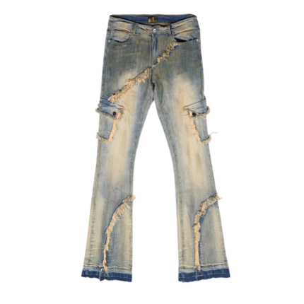 Nostalgic Colors Stacked Flare Patchwork Vintage Jeans