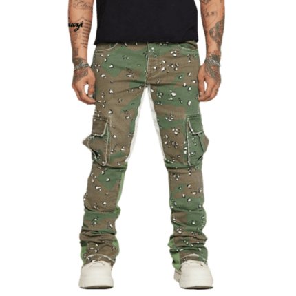 Camo Stacked Baggy Cargo Jeans